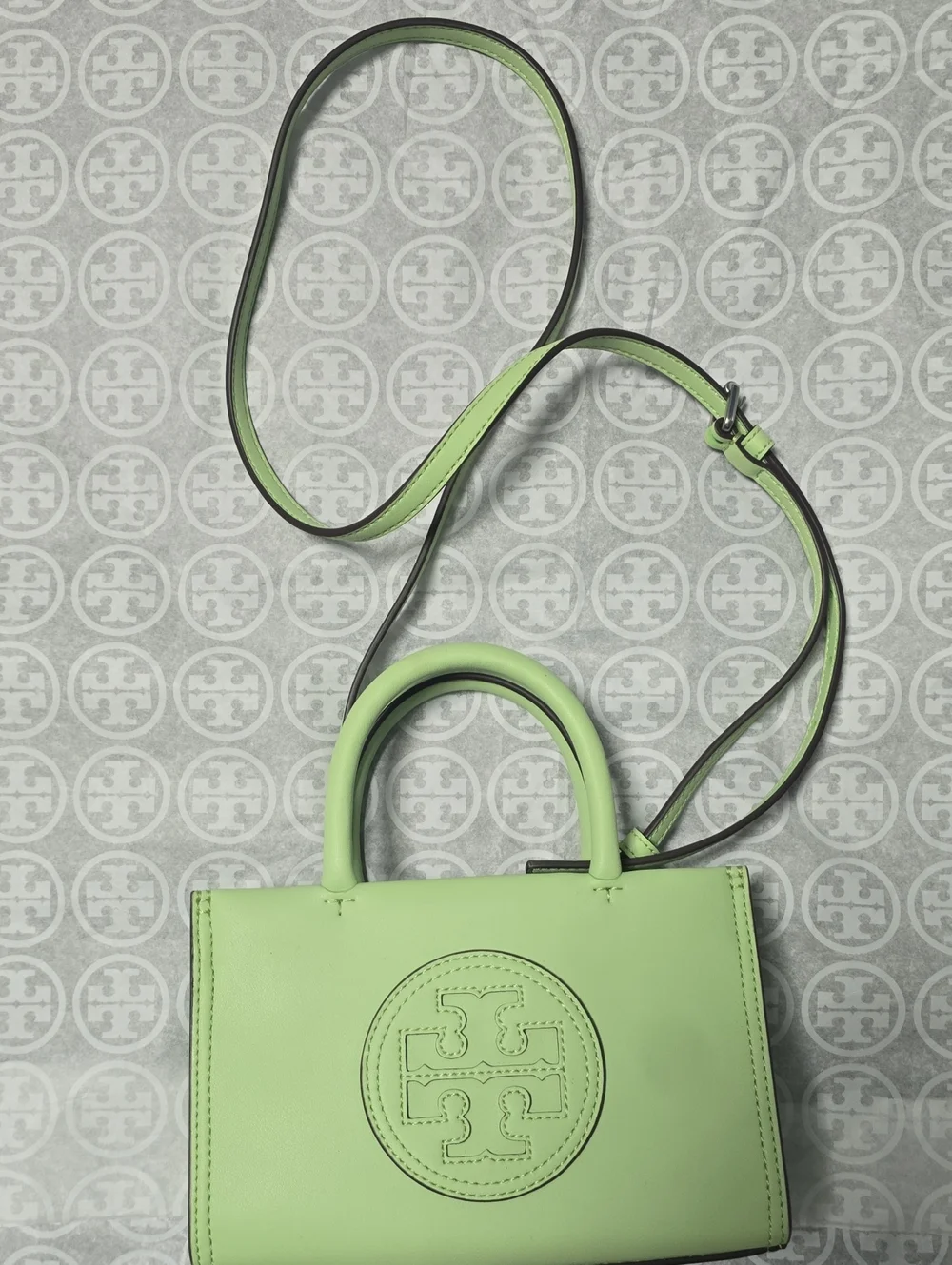 Tory Burch Light Green Mini Leather Top-Handle Crossbody